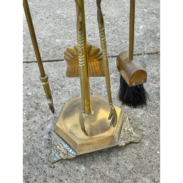 Gothic Victorian 19th Century Fireplace Tools, Complete Set of 5 For Sale - Image 11 of 13