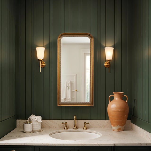 Early 21st Century Sepik Wall Mirror, Antique Gold For Sale - Image 5 of 5