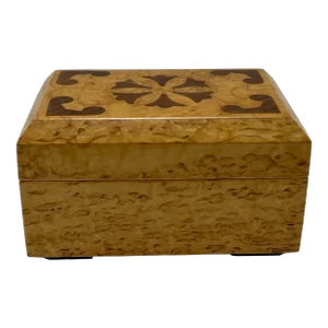 1980s Birdseye Maple Inlay Treasure Trinket Box