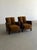 1940s Art Deco Twin Channel Club Chairs in Rust Velvet For Sale - Image 4 of 12