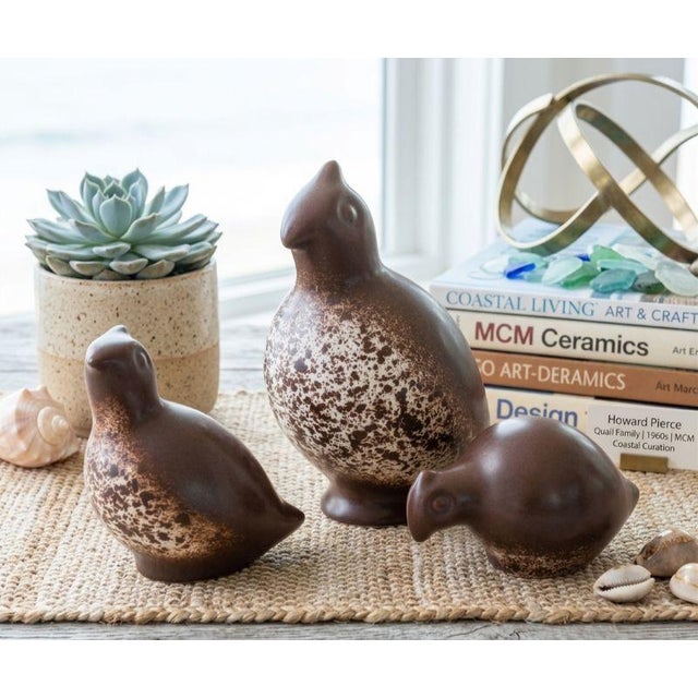 Ceramic ​Mid-Century Howard Pierce California Pottery Quail Family - Set of 3 For Sale - Image 7 of 7