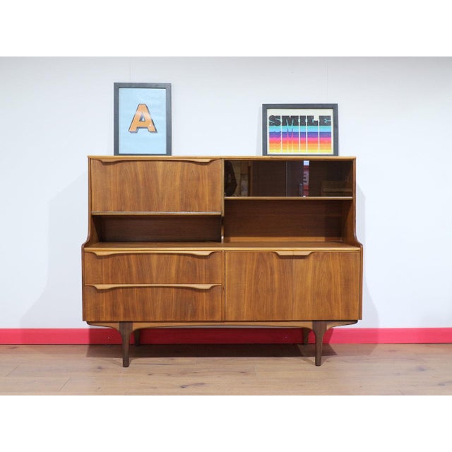 Mid 20th Century Mid Century Modern Vintage Teak Credenza Buffet Hutch by S Form Danish Style For Sale - Image 5 of 15
