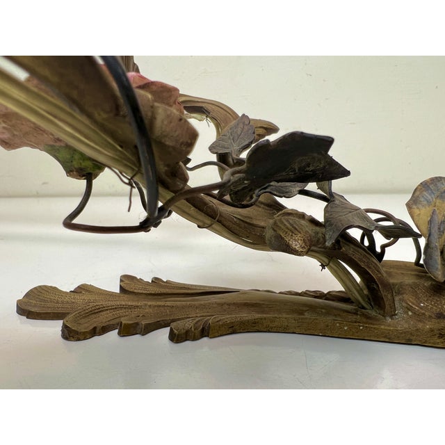 Brass and Tole Floral Wall Sconces, France, 1940s, Set of 2 For Sale - Image 15 of 18