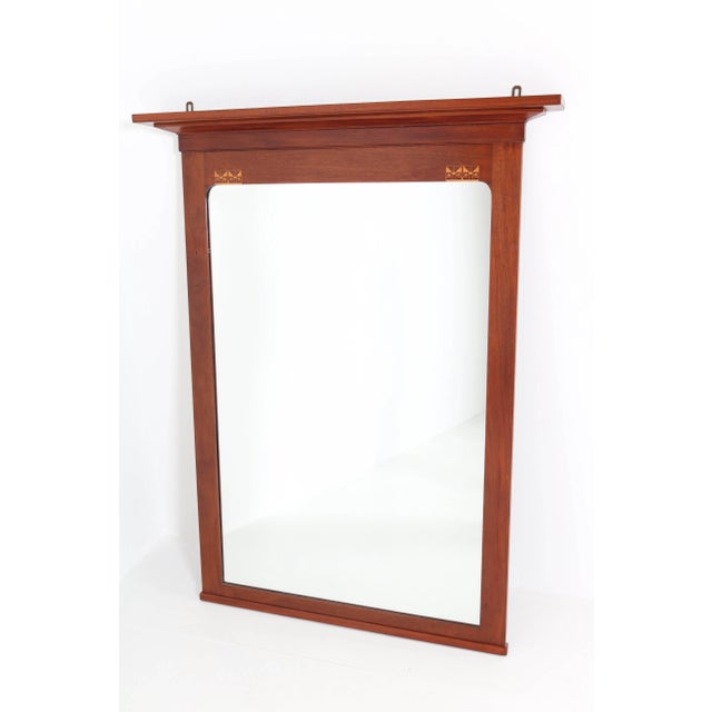 Arts & Crafts Mahogany Mirror by J.M. Middelraad for H. Pander & Zn., 1900s For Sale - Image 6 of 7