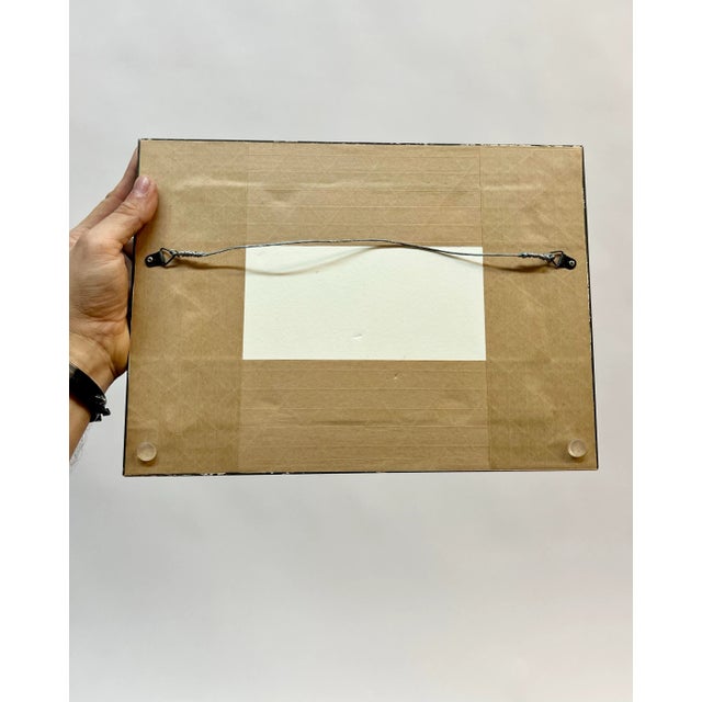 Paint Vintage Original Watercolor Landscape Painting, Custom Framed For Sale - Image 7 of 12