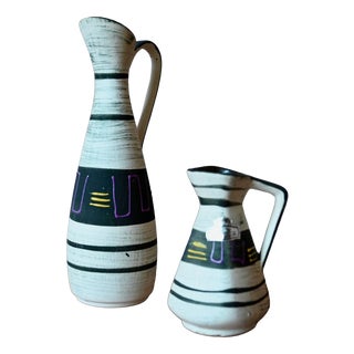 West German Fat Lava Ceramic Pitchers, 1950s For Sale