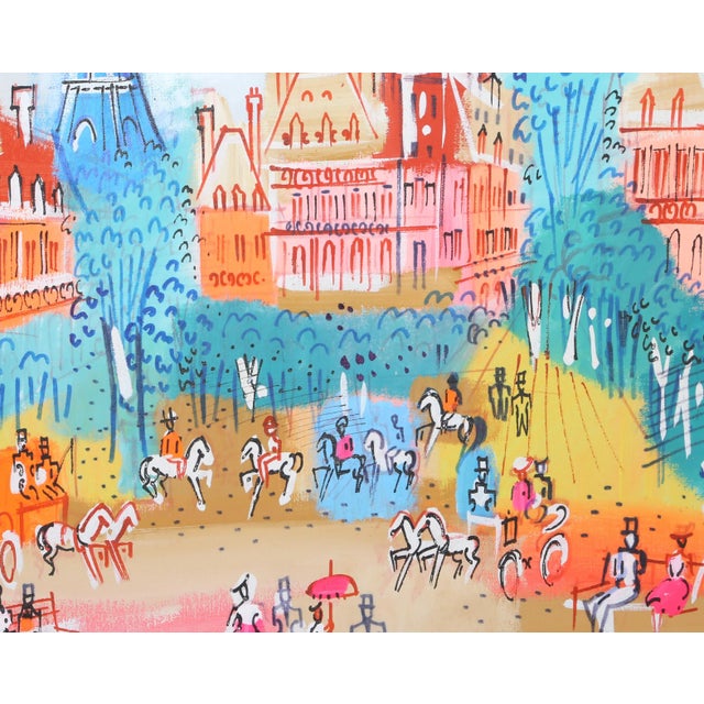 Impressionist Eiffel Tower, Charles Cobelle Acrylic on Canvas Painting For Sale - Image 3 of 3