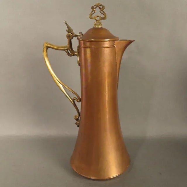 Antique Art Nouveau Copper and Brass Pot, 1900s For Sale - Image 6 of 10