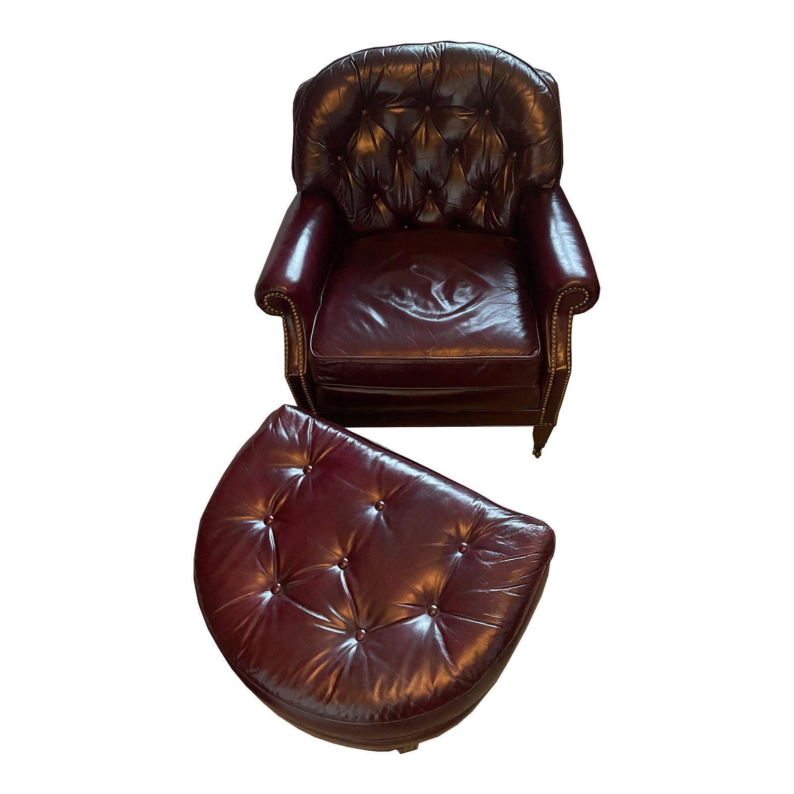 Designer Tufted Lounge Chair and Ottoman Set of 2 Chairish