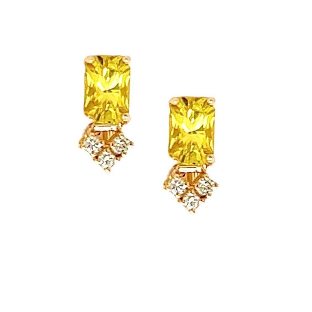 Traditional Natural Sapphire Diamond Earrings 14k Gold 1.74 TCW Certified For Sale - Image 3 of 18