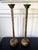 A tall pair of Japanese carved wood candle holders circa early 19th century (late Edo Period). The pair is carved in the...