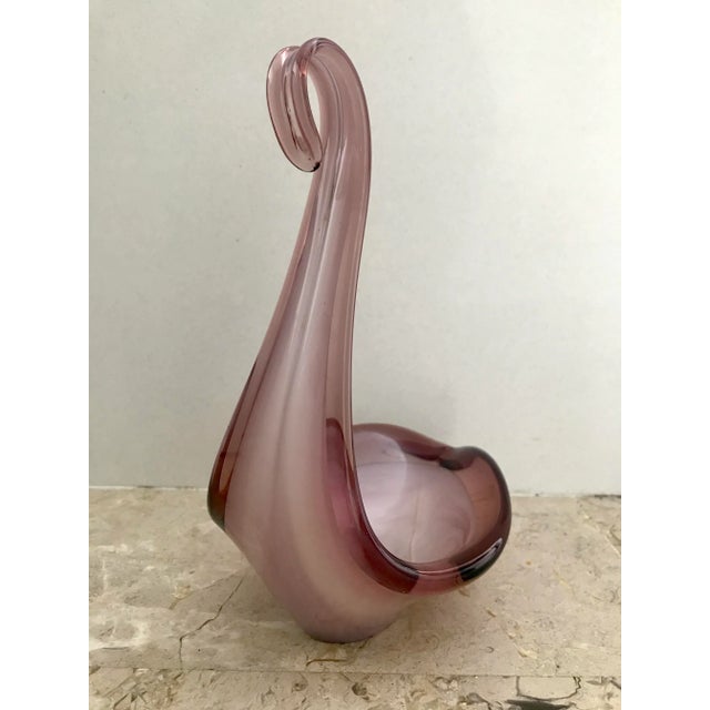 Mid-Century Modern Italian Murano Purple and Violet Swan Art Glass Sculpture, 1960s For Sale - Image 3 of 9