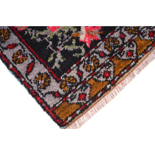 1970s Small Rug, Entryway Rug, Bath Mat, Kitchen Decor, Turkish Rug, Doormat 1'11" X 3'3" For Sale - Image 9 of 11