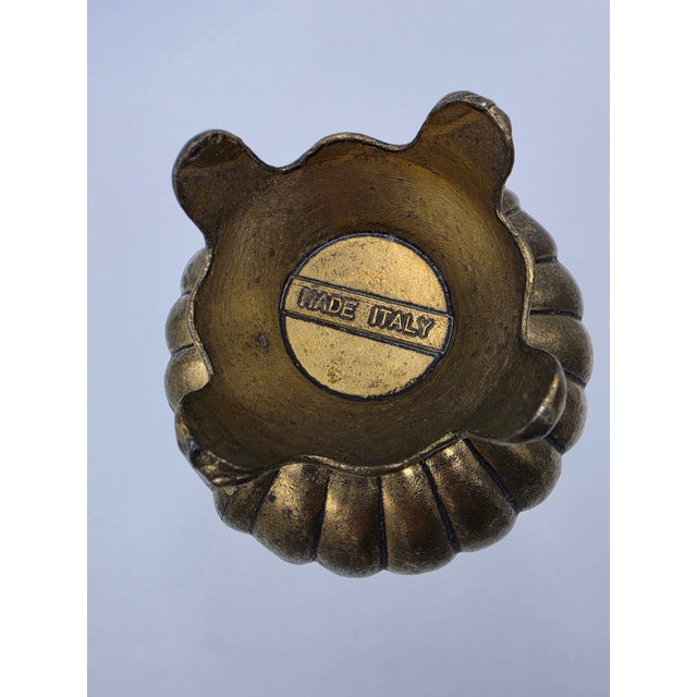 Late 20th Century Rococo Style Italian Brass Floral Pitcher Vase For Sale - Image 5 of 8