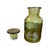 Set of 3 Vintage Olive Green Toned Glass Apothecary Bottles With Glass Stoppers and Pharmacy Labels. For Sale - Image 4 of 9
