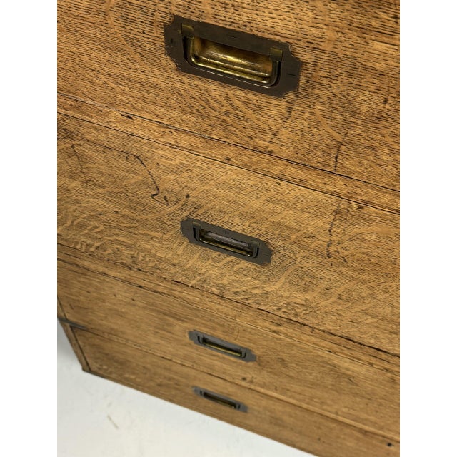 Campaign Chest of Drawers in Oak, 19th Century For Sale - Image 18 of 18