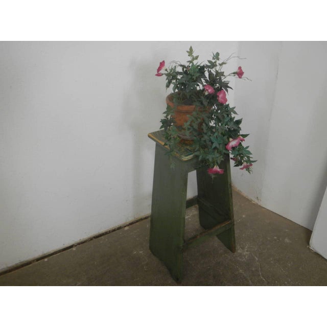 Vintage Fir Wood Stool, 1970 For Sale - Image 9 of 10
