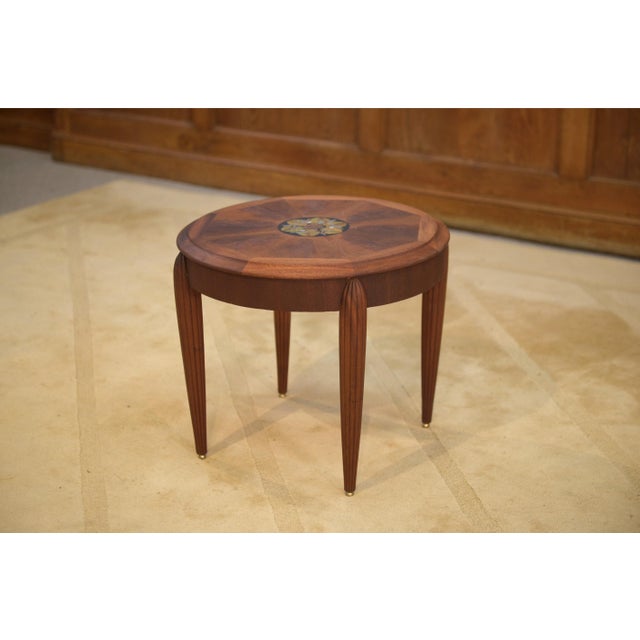 Wooden and Marquetry Side Table attributed to Maurice Dufrêne, 1930s For Sale - Image 11 of 11