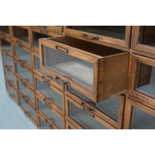 Vintage Dutch Oak Haberdashery Shop Cabinet, 1930s For Sale - Image 12 of 18