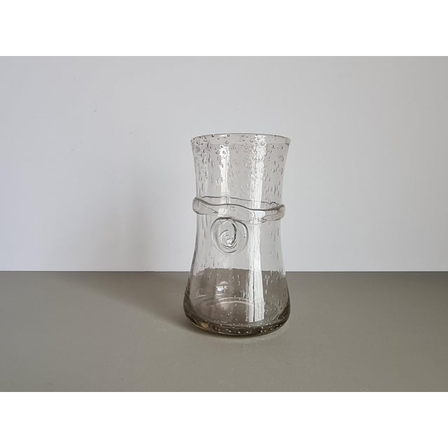 French Biot Bubble Glass Vase, 1960 For Sale - Image 3 of 15