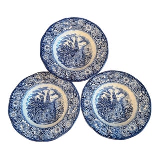 1970s Liberty Blue “Old North Church” Serving Bowls | English Ironstone Americana Collection - Set of 3 For Sale