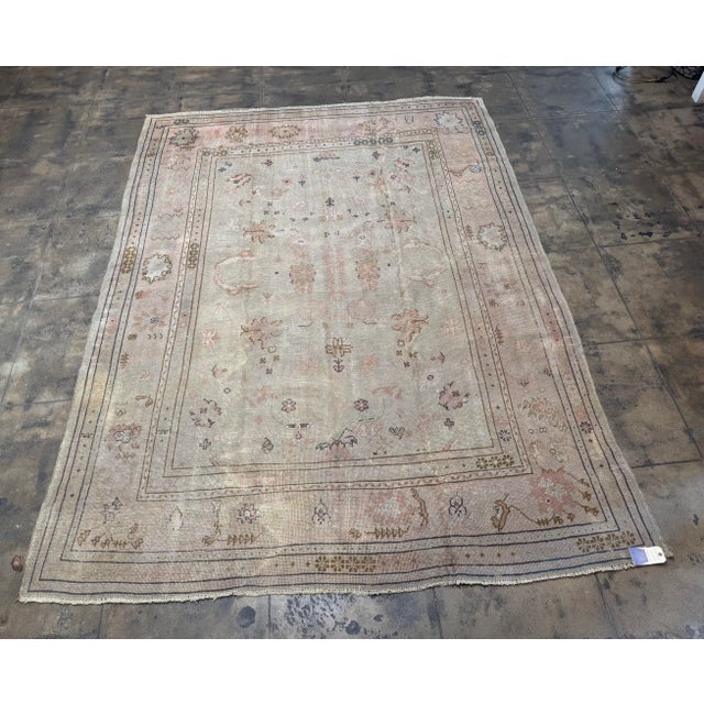Antique Turkish Oushak Rug Circa 1850 For Sale - Image 4 of 8