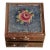 Vintage Mid Century Petit Point Floral Brass Pill Box Viennese Needlepoint Vanity Box For Sale