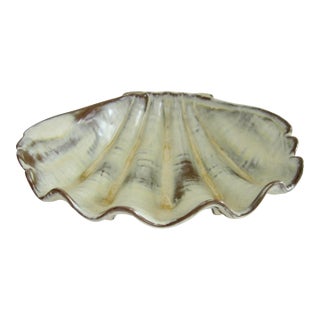 Vintage 1960 Frankoma Tiki Trade Winds Clam Shell Server Woodland Moss For Sale