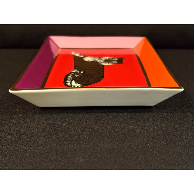 Safari Rectangular Trinket Tray Featuring Golden Tiger From Jonathan Adler For Sale In Atlanta - Image 6 of 11