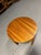 Restored Vintage Rattan Vertically Stacked Circular Drink Side Table With Mahogany Top For Sale In Los Angeles - Image 6 of 9