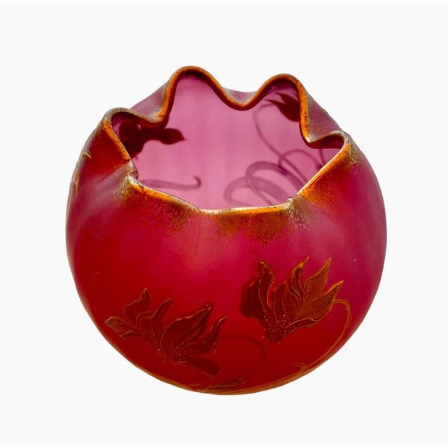 Glass Paste Ball Vase by Montjoye For Sale - Image 6 of 13