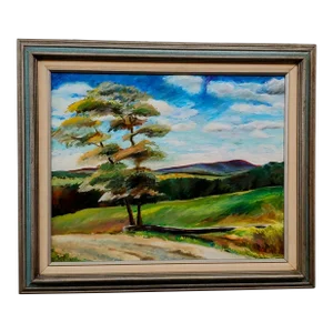 Late 20th Century Impressionist Landscape Painting, Framed