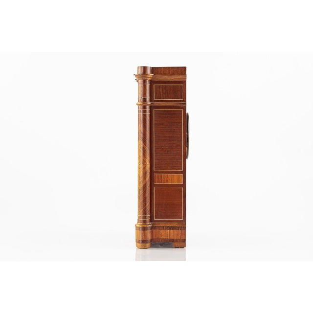 Antique French Wooden Chiming Mantel Clock, Circa 1900 For Sale - Image 4 of 15