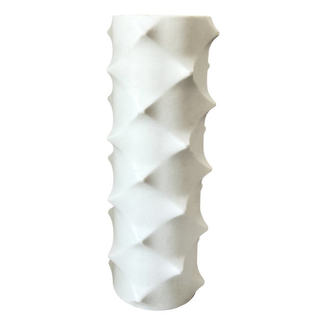 Vintage Space Age Op Art Bisque Porcelain Model 501 Vase from Scherzer, Germany, 1970s For Sale