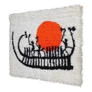 Danish Rya Wool Tapestry with Lyfa Logo by Wittrup, 1960s For Sale