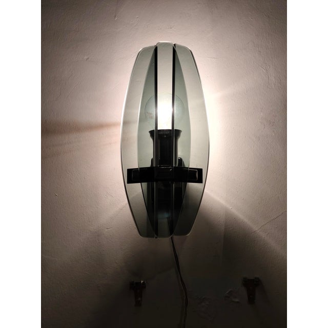 Wall Sconce with Smoked Glass. Italy, 1970s For Sale - Image 12 of 13