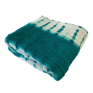 African Emerald Green& White Mud Cloth Textile Mali For Sale
