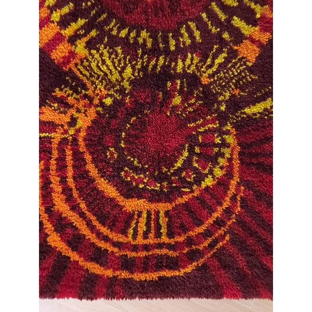 Mid-Century Modern Floor Rug in Wool, Germany, 1970s For Sale - Image 3 of 6