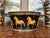 Farmhouse Antique English Planter Jardiniere Horse Equine Black Decoupage Tole Metal C1900 For Sale - Image 3 of 18