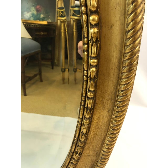 Wood Friedman Brothers Oval Giltwood Mirror For Sale - Image 7 of 10