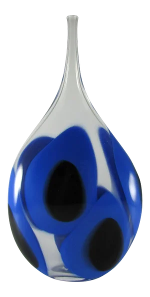 13.75" Hand Blown Studio Art Glass Narrow Vase by Tony Cray