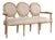 Medallion Louie Bench in Linen with Natural Oak Frame For Sale