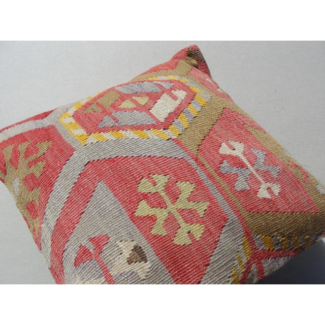 Blue Kilim Rug Pillow For Sale - Image 8 of 11