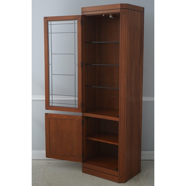 Modern Stickley 21st Century Collection Cherry Curio Cabinet Bookcase For Sale - Image 3 of 18
