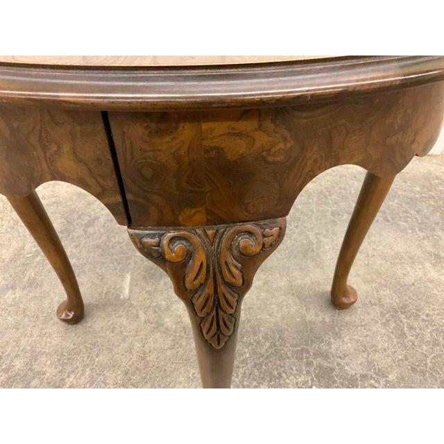 Late 20th Century Baker Queen Anne Style Burl Side End Table Chairish