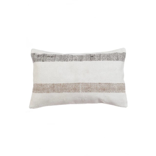 Brown & White Kilim Pillow Cover For Sale - Image 4 of 4
