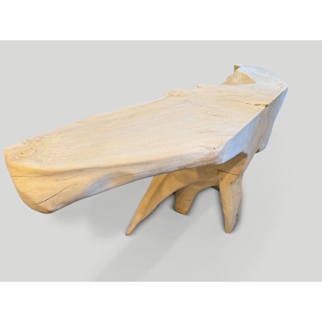 Andrianna Shamaris Bleached Sculptural Console Table For Sale - Image 4 of 18