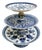 1990s Large Chinoiserie Blue & White 3-Tier Porcelain Serving Stand by Bombay For Sale