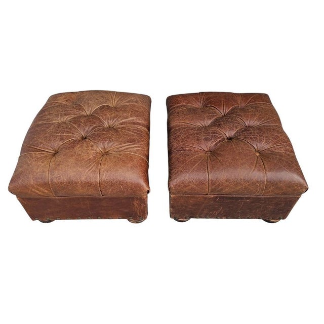 Restoration Hardware Restoration Hardware Ottomans -A Pair For Sale - Image 4 of 12