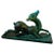 1930s Egisto Fantechi Art Deco Green Ceramic Italian Sculpture of a Fawn For Sale - Image 12 of 12